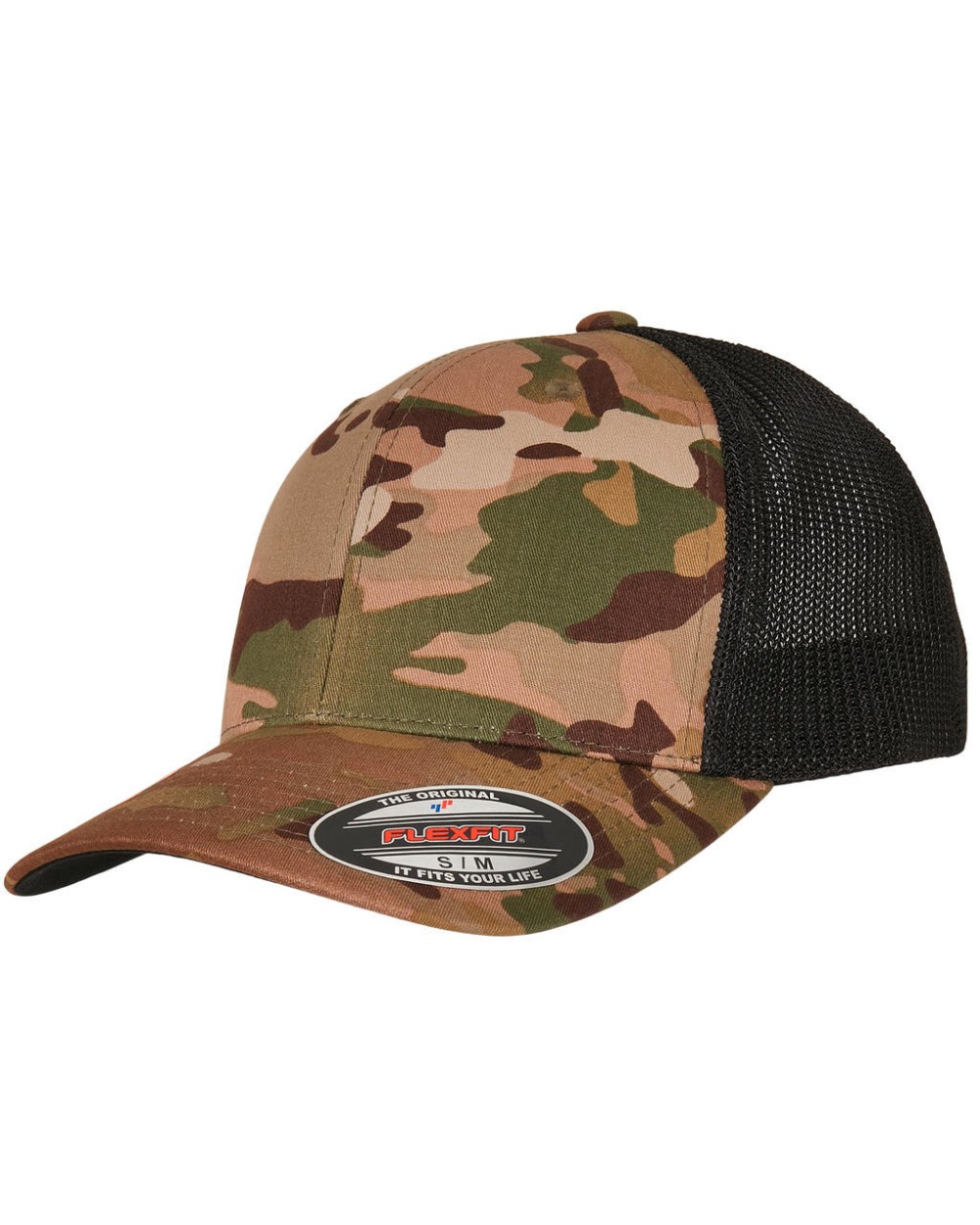 Petjes FLEXFIT Multicam Trucker Mesh Cap voor bedrukking &amp; borduring