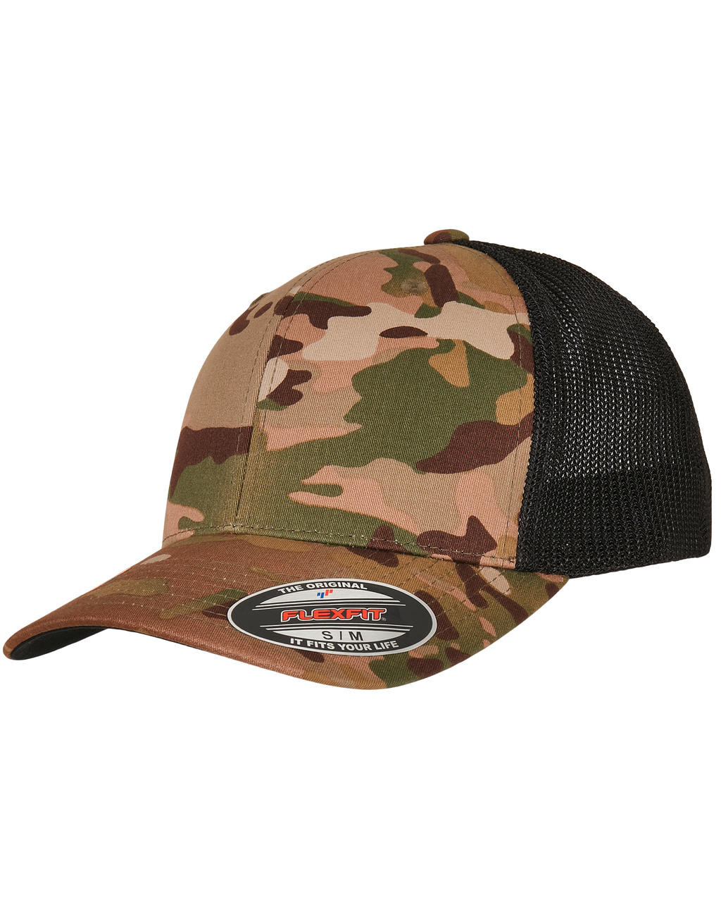Petjes FLEXFIT Multicam Trucker Mesh Cap voor bedrukking &amp; borduring