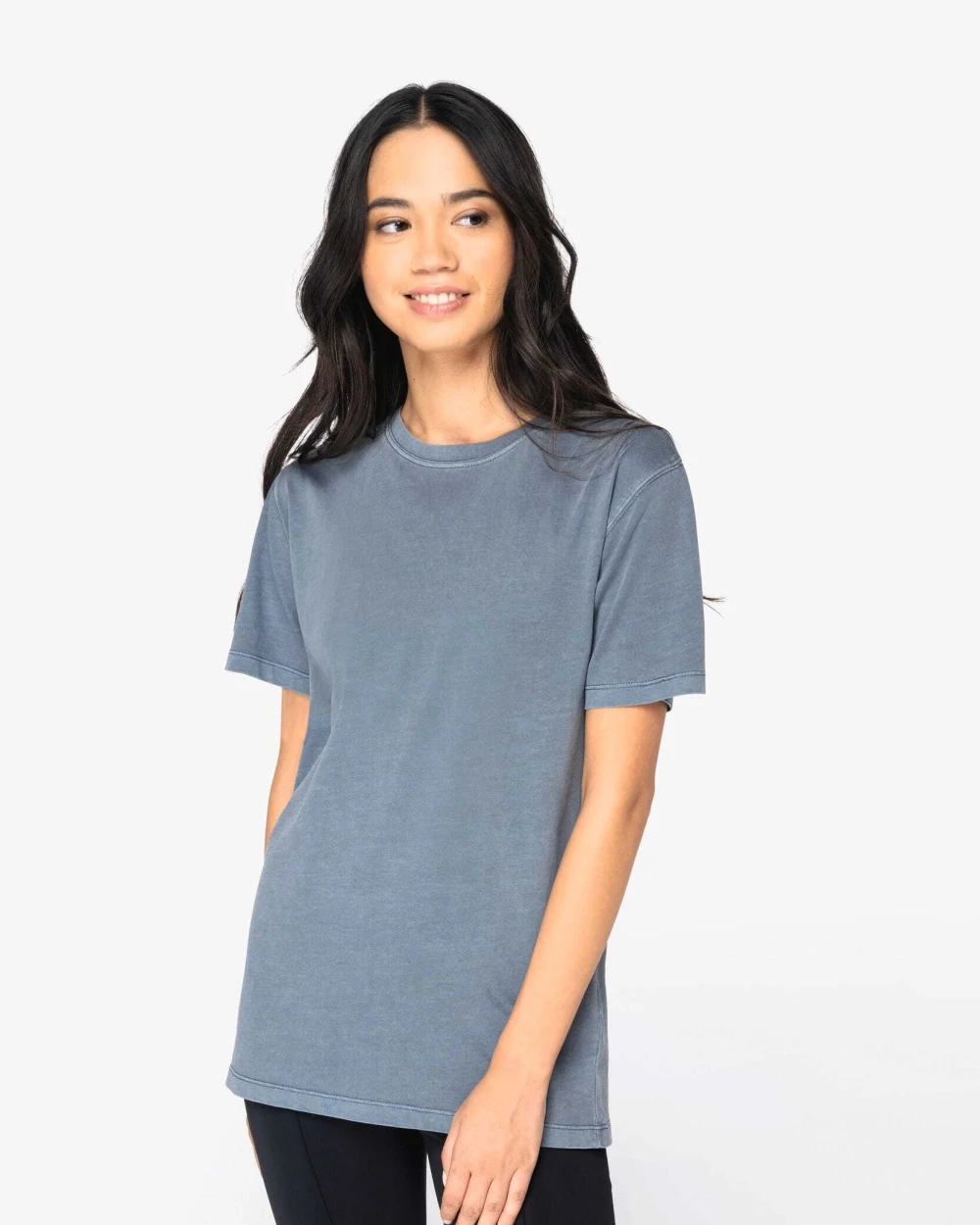 T-shirts NATIVE SPIRIT Ecologisch verwassen T-shirt ronde hals korte mouwen voor bedrukking &amp; borduring