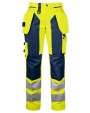 Broeken PROJOB 6519 SIGNALISATIE BROEK MET KNIEZAKKEN EN SPIJKERKZAKKEN EN ISO 20471 KLASSE 2 DAMES voor bedrukking &amp; borduring