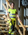 Broeken PROJOB 6519 SIGNALISATIE BROEK MET KNIEZAKKEN EN SPIJKERKZAKKEN EN ISO 20471 KLASSE 2 DAMES voor bedrukking &amp; borduring