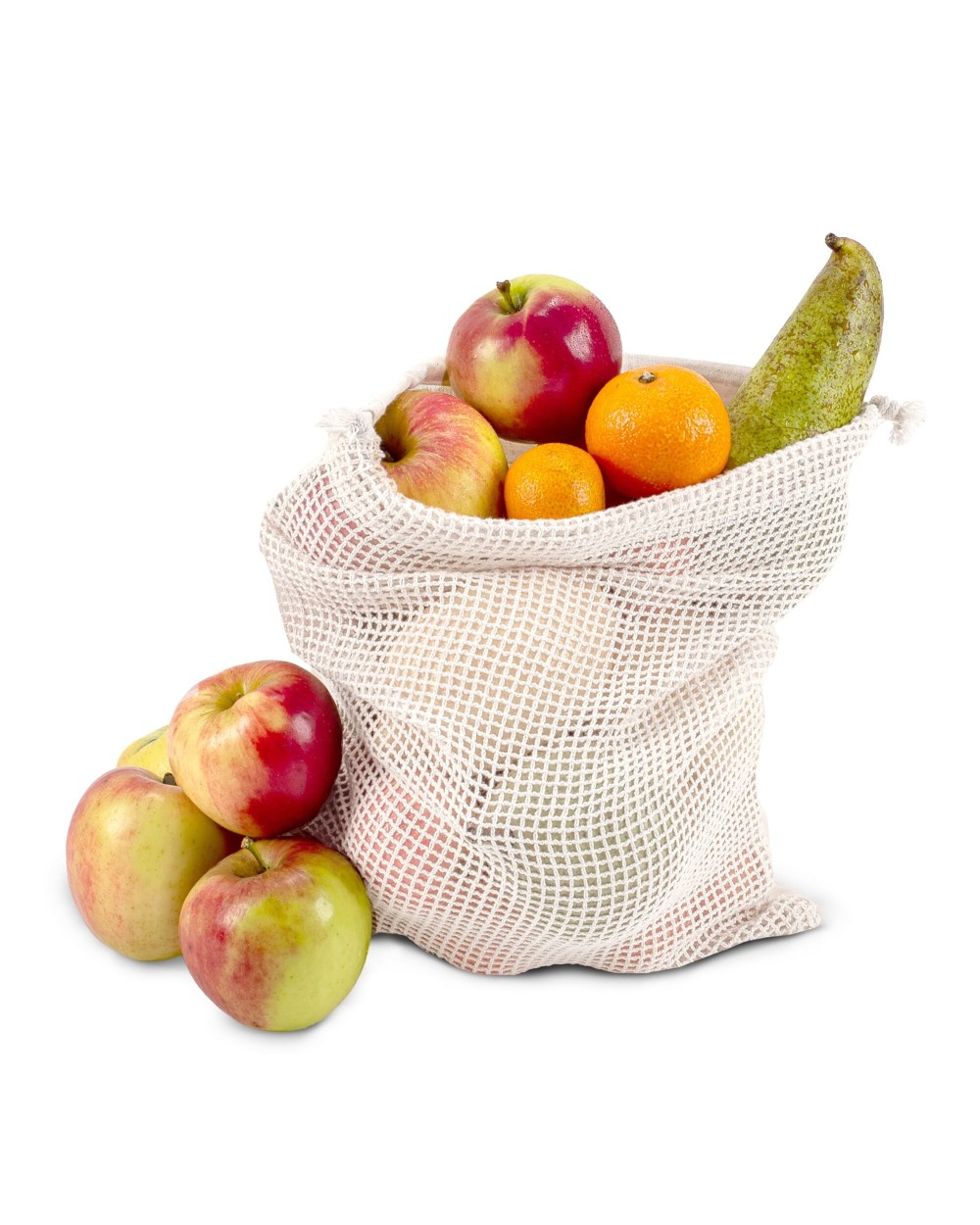 Tassen & Zakken 4DO Herbruikbaar groente & fruit zakje OEKO-TEX® katoen ecru 25x30cm voor bedrukking &amp; borduring