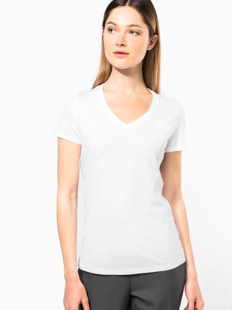 T-Shirts à personnaliser KARIBAN T-shirt Supima® col V manches courtes femme 