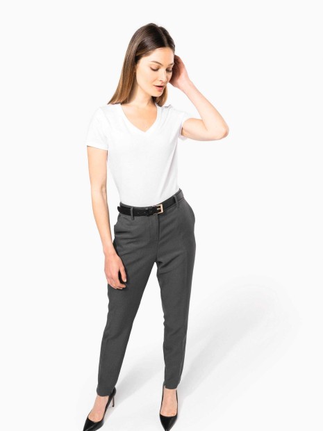 T-Shirts à personnaliser KARIBAN T-shirt Supima® col V manches courtes femme 