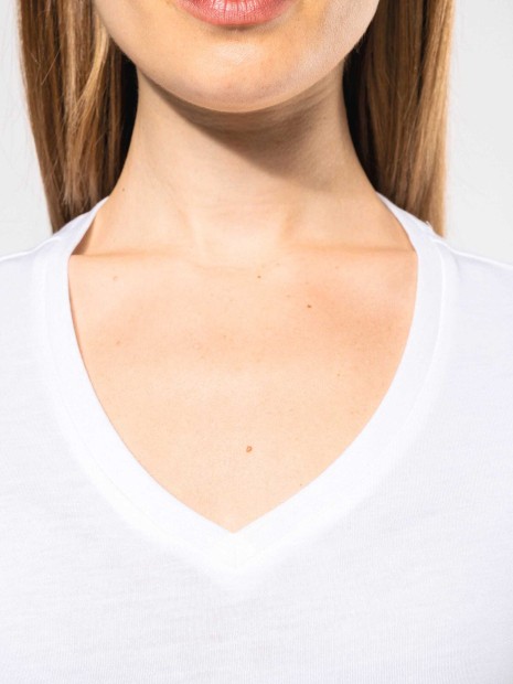 T-Shirts à personnaliser KARIBAN T-shirt Supima® col V manches courtes femme 