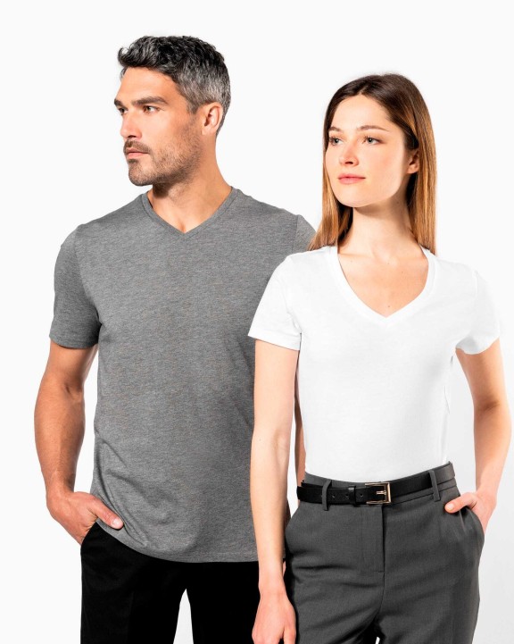 T-shirts KARIBAN Dames-t-shirt Supima® V-hals korte mouwen voor bedrukking &amp; borduring