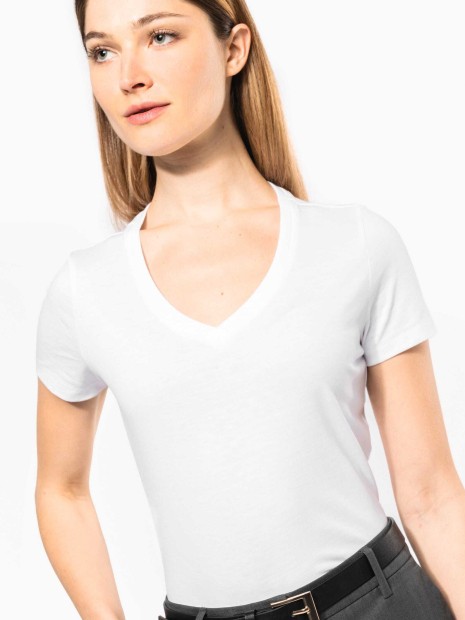 T-Shirts à personnaliser KARIBAN T-shirt Supima® col V manches courtes femme 