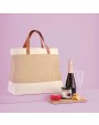 NUTSHELL Adley jute with faux leather tote Taschen personalisierbar