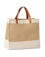 NUTSHELL Adley jute with faux leather tote Taschen personalisierbar