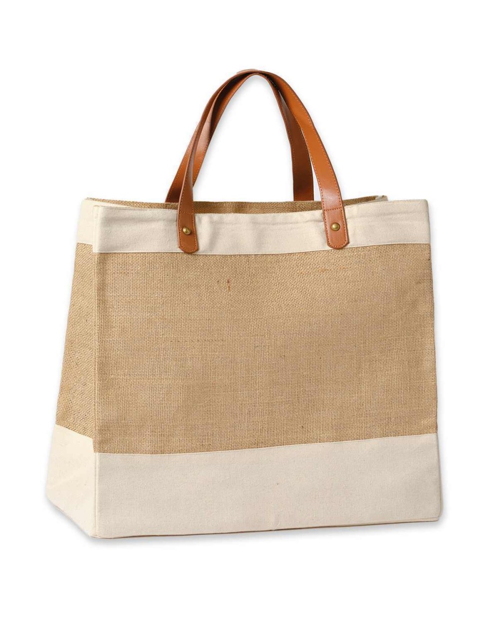 Tassen & Zakken NUTSHELL Adley jute with faux leather tote voor bedrukking &amp; borduring