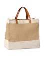 NUTSHELL Adley jute with faux leather tote Taschen personalisierbar