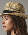 Bucket hats BEECHFIELD STRAW SUMMER TRILBY voor bedrukking &amp; borduring