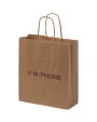 Tassen & Zakken 4DO Papieren tas 80 g/m2 gemaakt van kraftpapier met gedraaide handgrepen - 18 x 8 x 21 cm voor bedrukking &amp; borduring