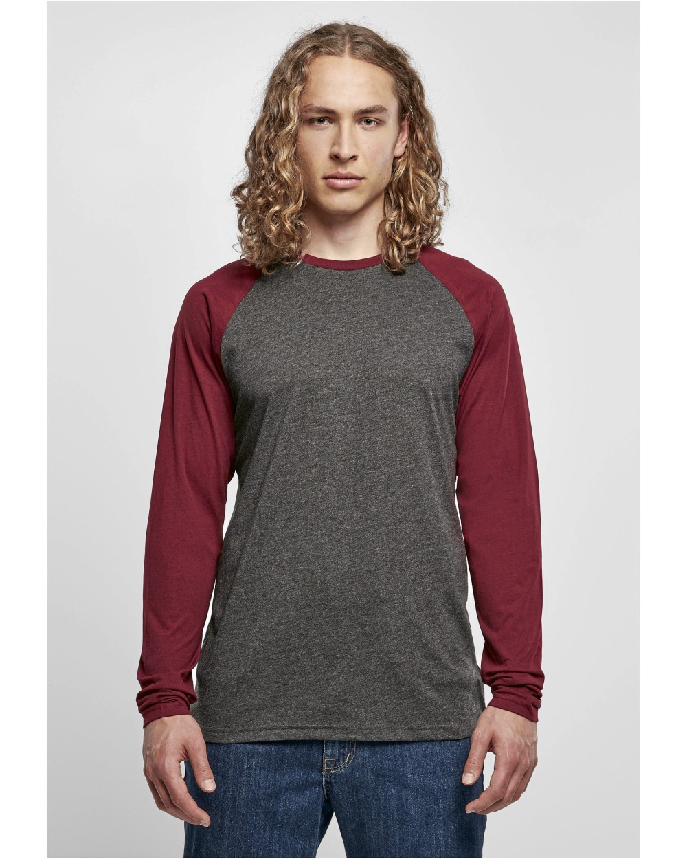 T-shirts BUILD YOUR BRAND Men´s Contrast Raglan Longsleeve T-Shirt voor bedrukking &amp; borduring