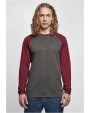 T-shirts BUILD YOUR BRAND Men´s Contrast Raglan Longsleeve T-Shirt voor bedrukking &amp; borduring