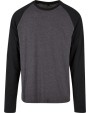 T-shirts BUILD YOUR BRAND Men´s Contrast Raglan Longsleeve T-Shirt voor bedrukking &amp; borduring