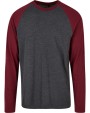 T-shirts BUILD YOUR BRAND Men´s Contrast Raglan Longsleeve T-Shirt voor bedrukking &amp; borduring
