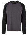 T-shirts BUILD YOUR BRAND Men´s Contrast Raglan Longsleeve T-Shirt voor bedrukking &amp; borduring