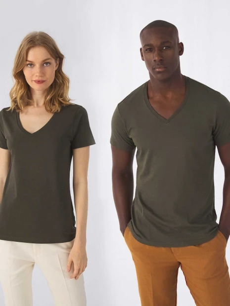 T-Shirts à personnaliser B&C T-shirt Organic Inspire col V Femme 