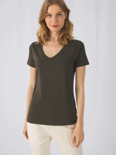 T-Shirts à personnaliser B&C T-shirt Organic Inspire col V Femme 