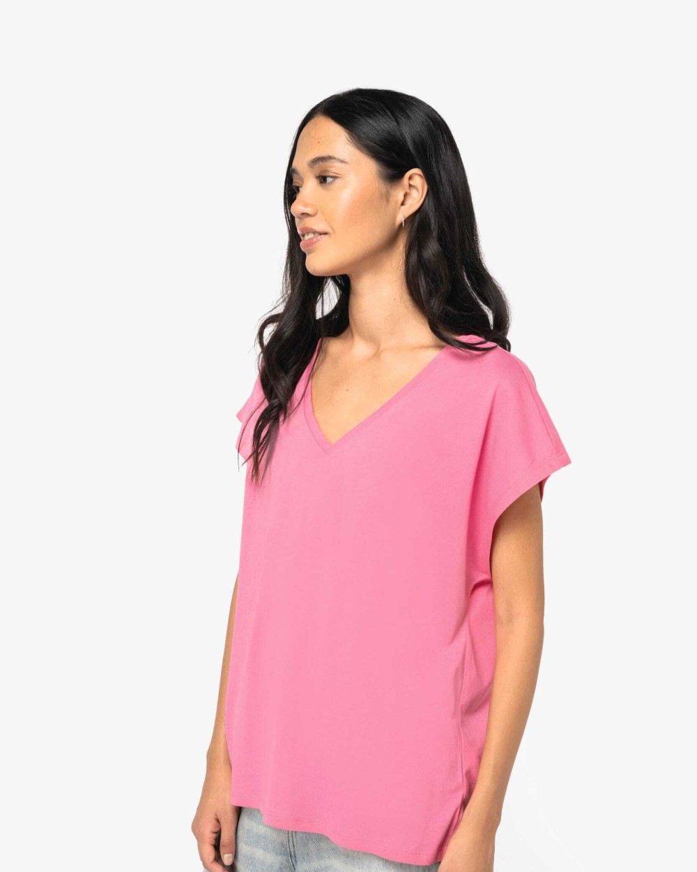 NATIVE SPIRIT Umweltfreundliches Loose Damen-T-Shirt mit V-Ausschnitt T-Shirts personalisierbar