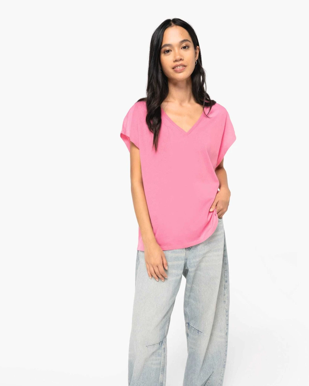 T-Shirts personnalisable NATIVE SPIRIT T-shirt écoresponsable loose à col V femme