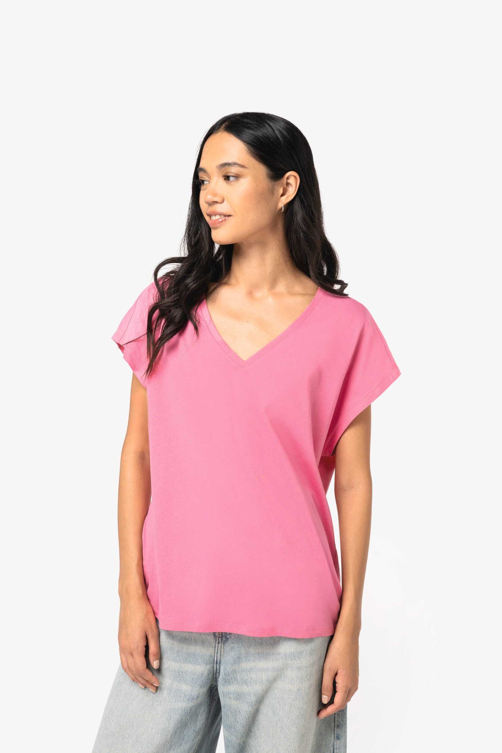 T-Shirts personnalisable NATIVE SPIRIT T-shirt écoresponsable loose à col V femme