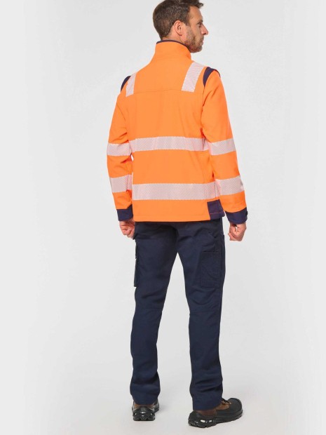 Softshells à personnaliser WK. DESIGNED TO WORK Veste softshell de sécurité recyclée avec manches détachables unisexe 