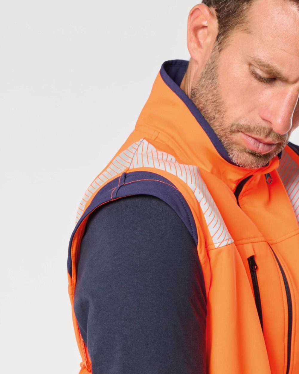 Softshells personnalisable WK. DESIGNED TO WORK Veste softshell de sécurité recyclée avec manches détachables unisexe