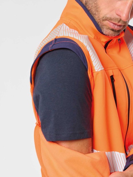 Softshells à personnaliser WK. DESIGNED TO WORK Veste softshell de sécurité recyclée avec manches détachables unisexe 