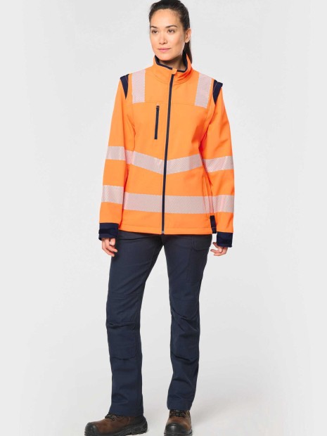 Softshells à personnaliser WK. DESIGNED TO WORK Veste softshell de sécurité recyclée avec manches détachables unisexe 