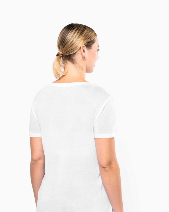 T-Shirts personnalisable KARIBAN T-shirt Lyocell TENCEL™ col V manches courtes femme