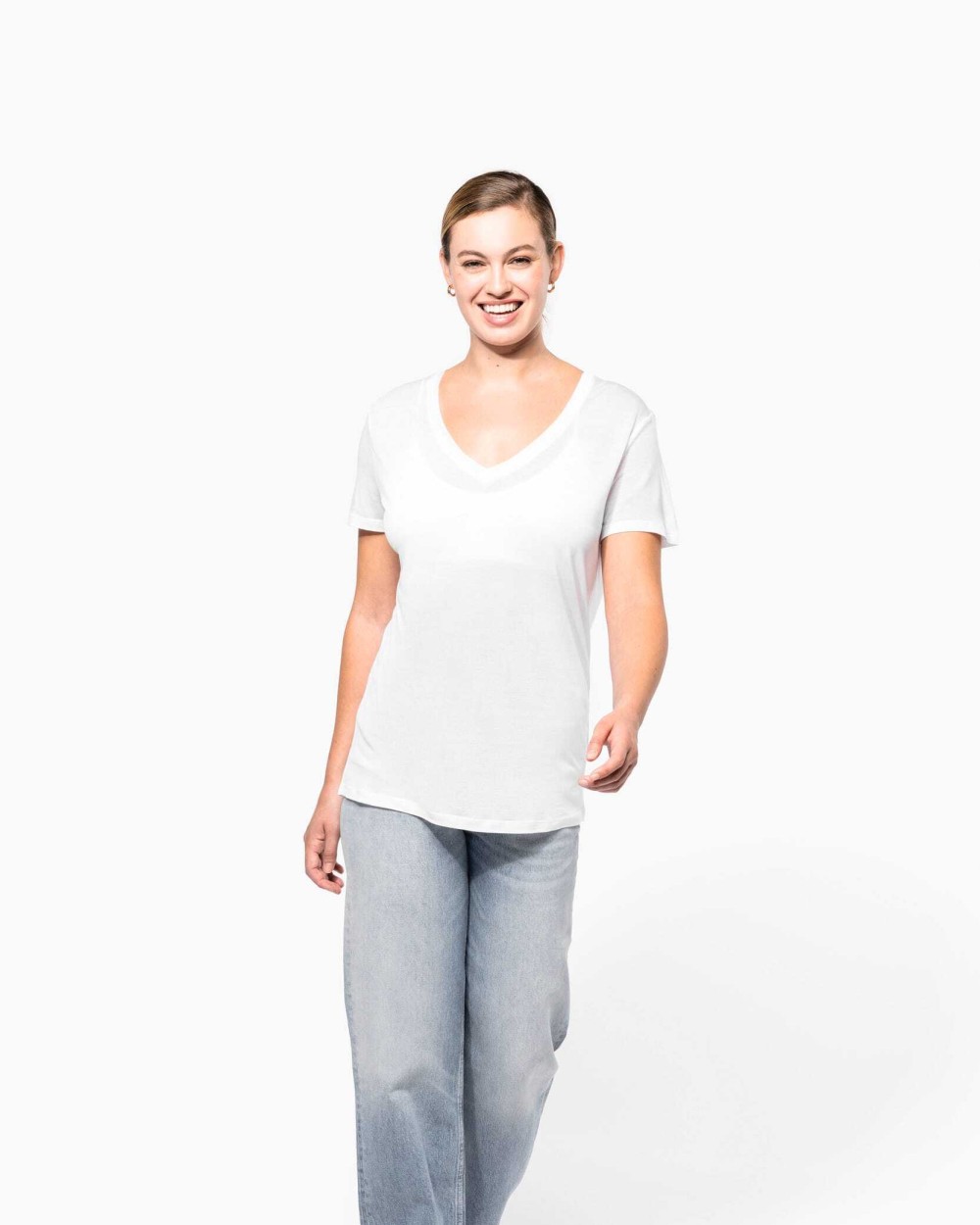 T-shirts KARIBAN 100% Lyocell TENCEL™ dames T-shirt voor bedrukking &amp; borduring