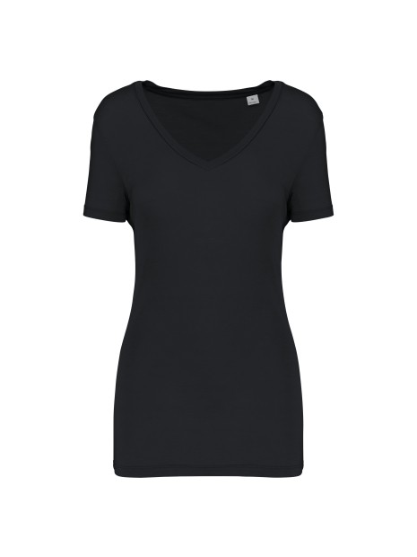 KARIBAN T-shirt Lyocell TENCEL™ col V manches courtes femme /api/colors/b9fdad4a-5e94-45cb-8c03-c08b349b28c3 personnalisable