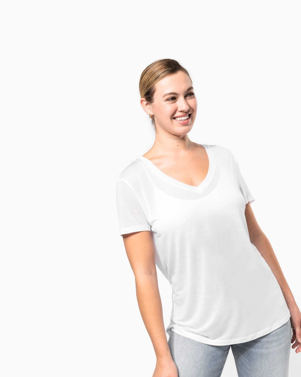 KARIBAN Damen Lyocell TENCEL™-T-Shirt T-Shirts personalisierbar