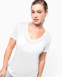 T-Shirts personnalisable KARIBAN T-shirt Lyocell TENCEL™ col V manches courtes femme