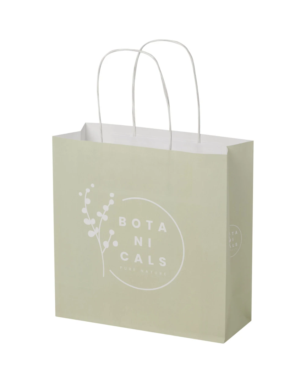 4DO Kraftpapiertasche 120 /m² mit gedrehten Griffen – 24 × 9 × 24 cm Taschen personalisierbar