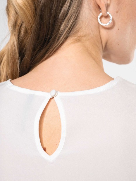 T-Shirts à personnaliser KARIBAN Blouse crêpe manches courtes femme 