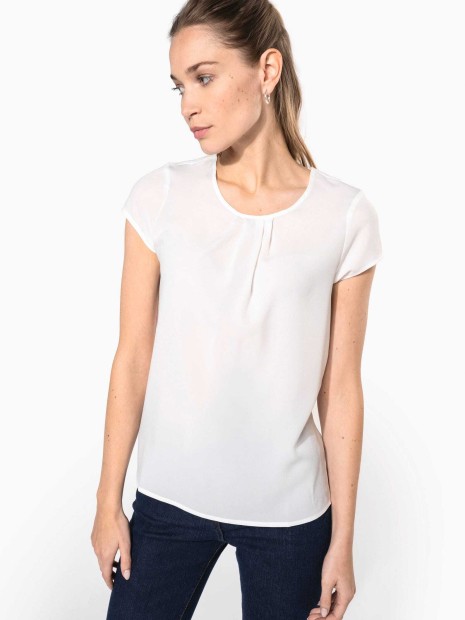 T-Shirts à personnaliser KARIBAN Blouse crêpe manches courtes femme 