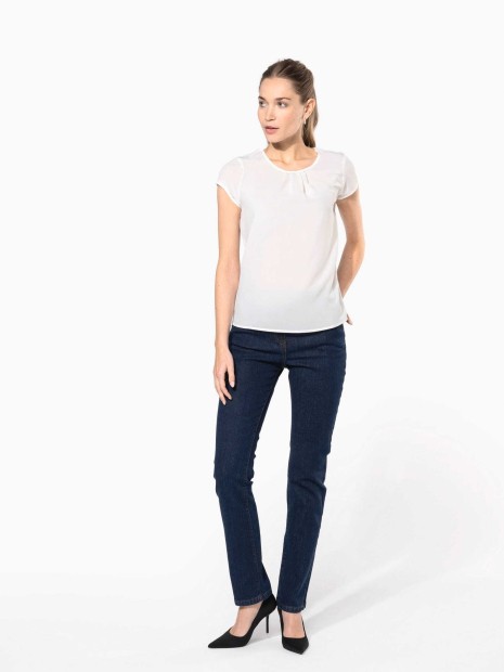T-Shirts à personnaliser KARIBAN Blouse crêpe manches courtes femme 