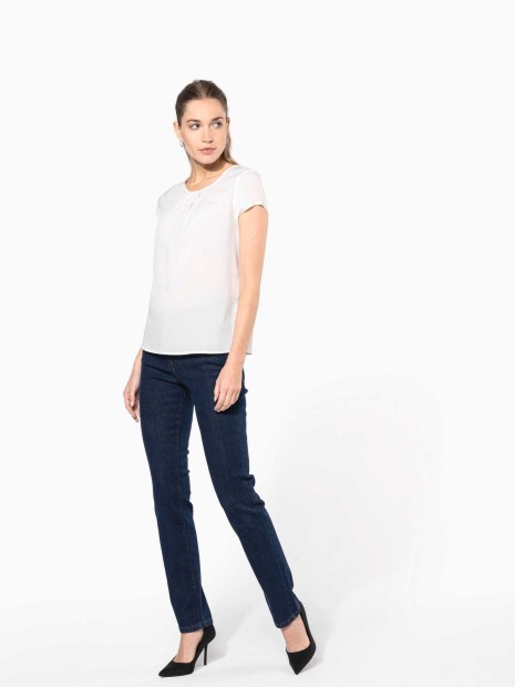 T-Shirts à personnaliser KARIBAN Blouse crêpe manches courtes femme 