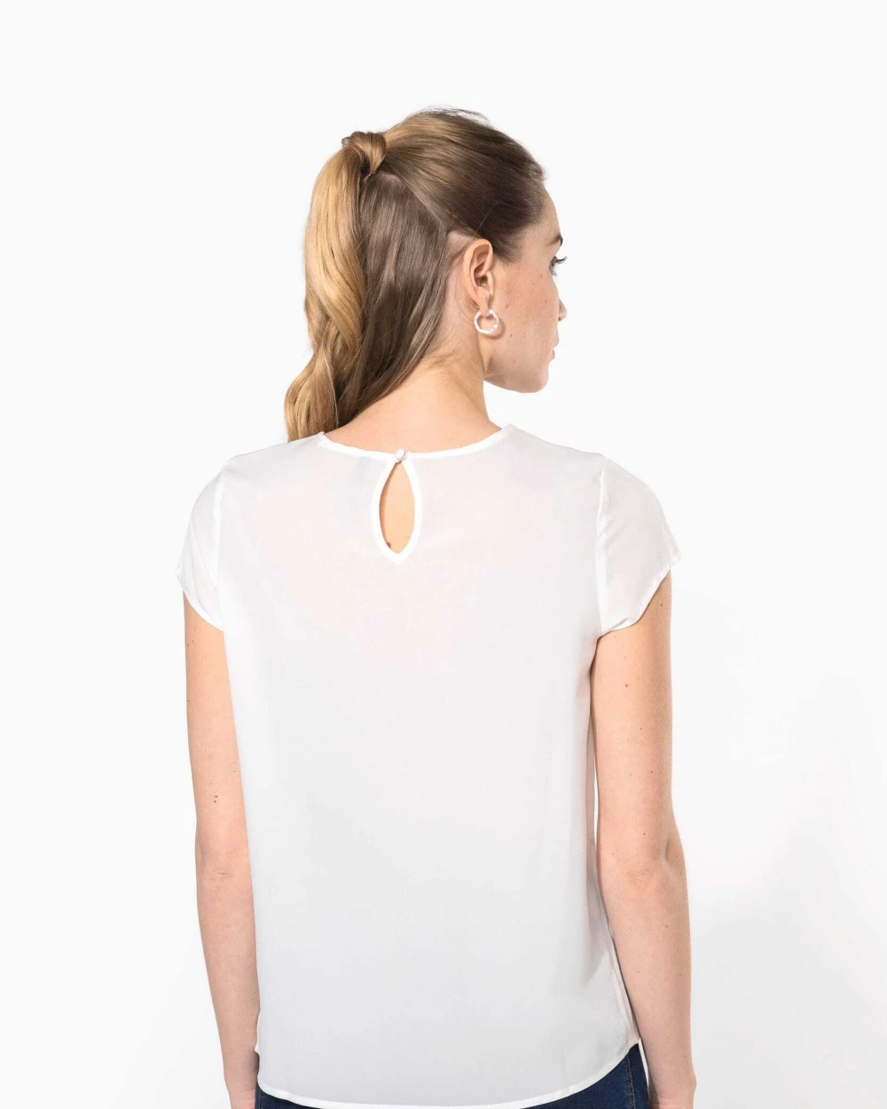 T-Shirts personnalisable KARIBAN Blouse crêpe manches courtes femme