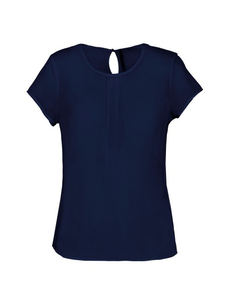 KARIBAN Blouse crêpe manches courtes femme /api/colors/464a112b-69e0-4dba-bf73-f394887a015c personnalisable