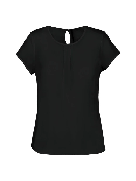 KARIBAN Blouse crêpe manches courtes femme /api/colors/b9fdad4a-5e94-45cb-8c03-c08b349b28c3 personnalisable