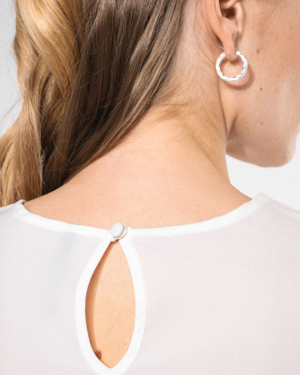 KARIBAN Kurzarm-Kreppbluse für Damen T-Shirts personalisierbar