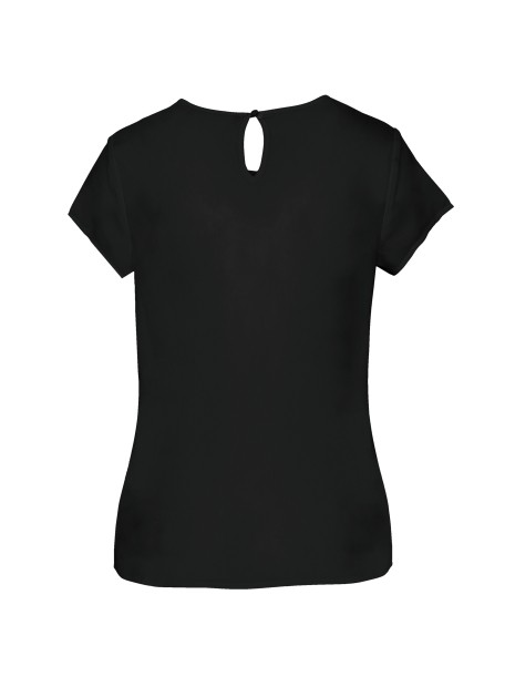 KARIBAN Blouse crêpe manches courtes femme /api/colors/b9fdad4a-5e94-45cb-8c03-c08b349b28c3 personnalisable
