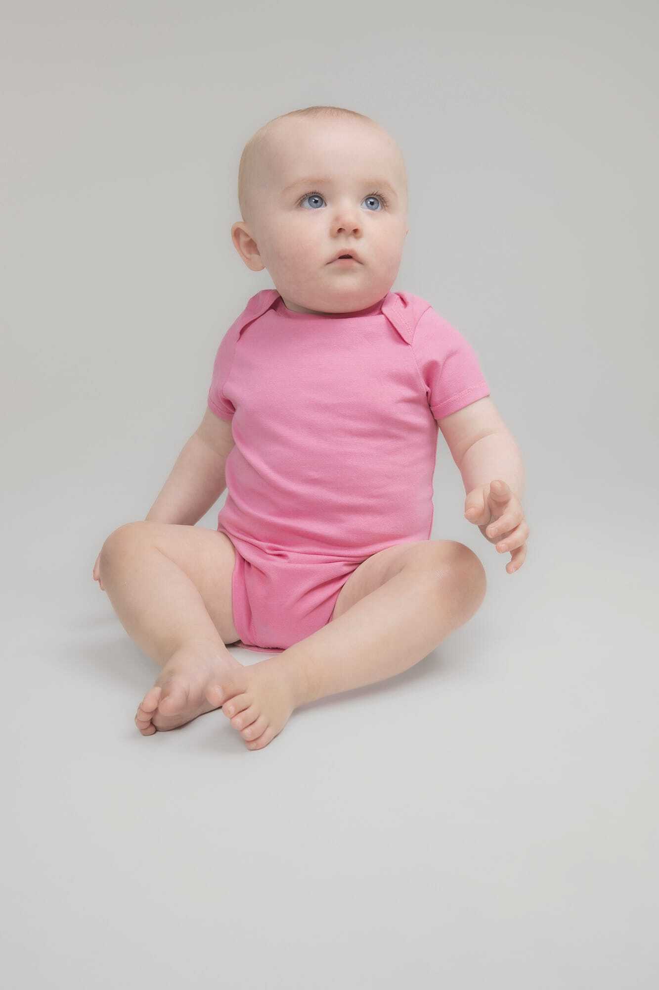 Baby artikelen LARKWOOD Body met korte mouwen van biologisch katoen voor bedrukking &amp; borduring