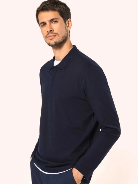 Polos à personnaliser KARIBAN Polo Supima® manches longues homme 