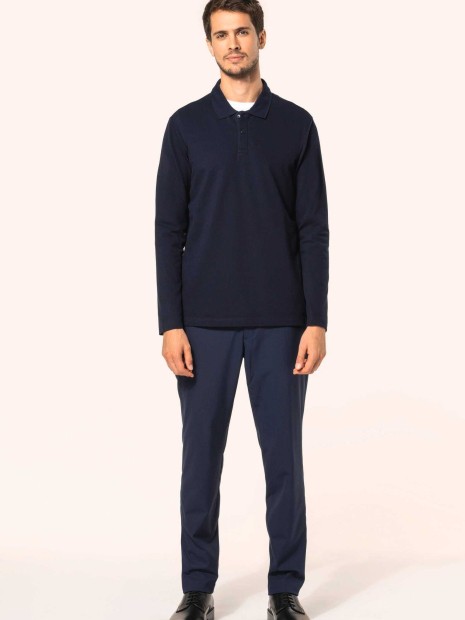 Polos à personnaliser KARIBAN Polo Supima® manches longues homme 