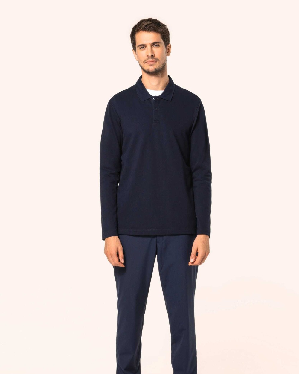 Polo's KARIBAN Supima® herenpolo lange mouwen voor bedrukking &amp; borduring